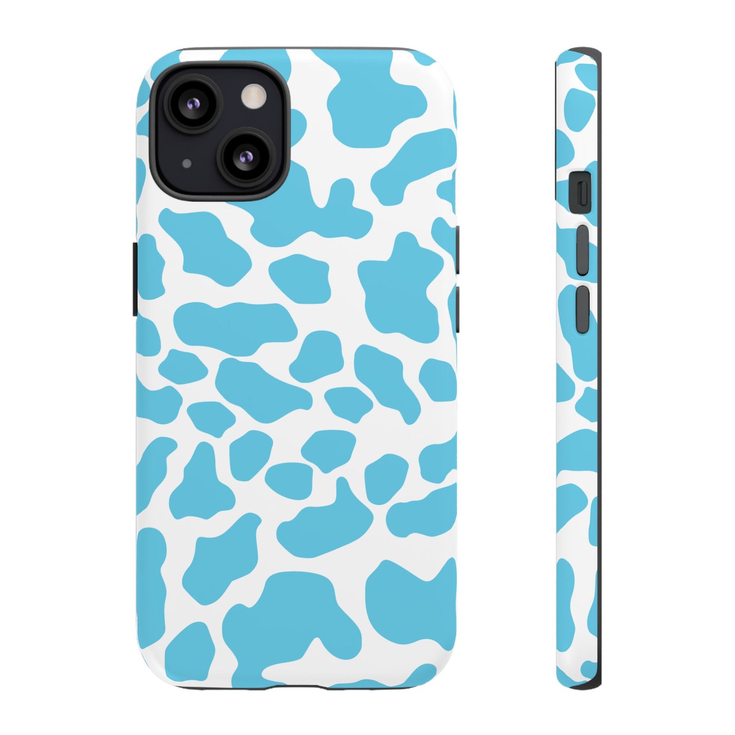 Blue White Cow Print Phone Case Cover
