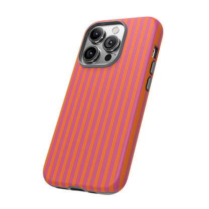 Orange Pink Striped Tough Phone Cases