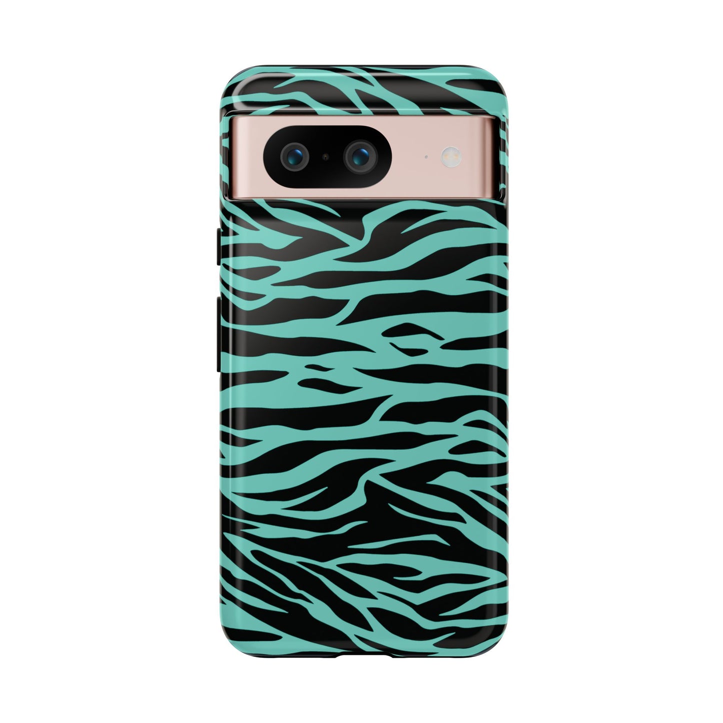 Cute Green Wild Tiger Print Pattern Phone Case for iPhone Galaxy S models and google pixel phones