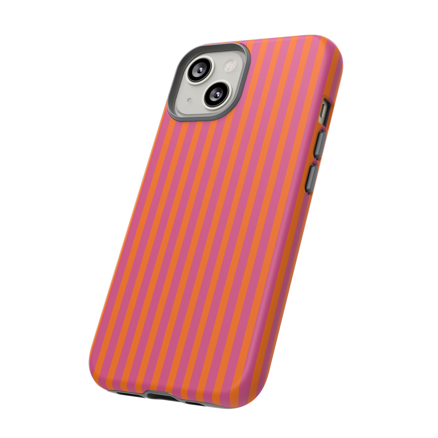 Orange Pink Striped Tough Phone Cases
