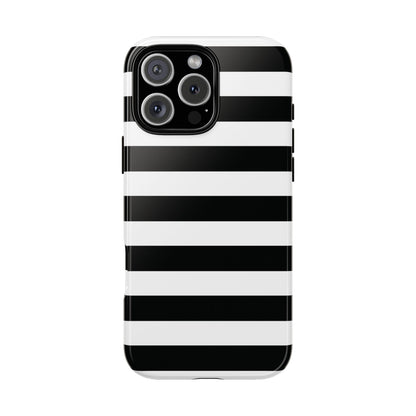 Black White Stripe  Phone Case for iPhone, Samsung S, Google Pixel Phones