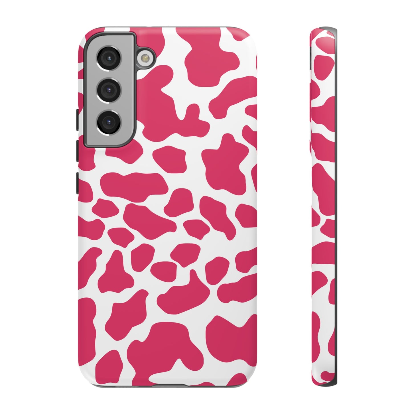 Pink Cow Print Phone Case Cover for iPhone, Samsung, Google smart phones