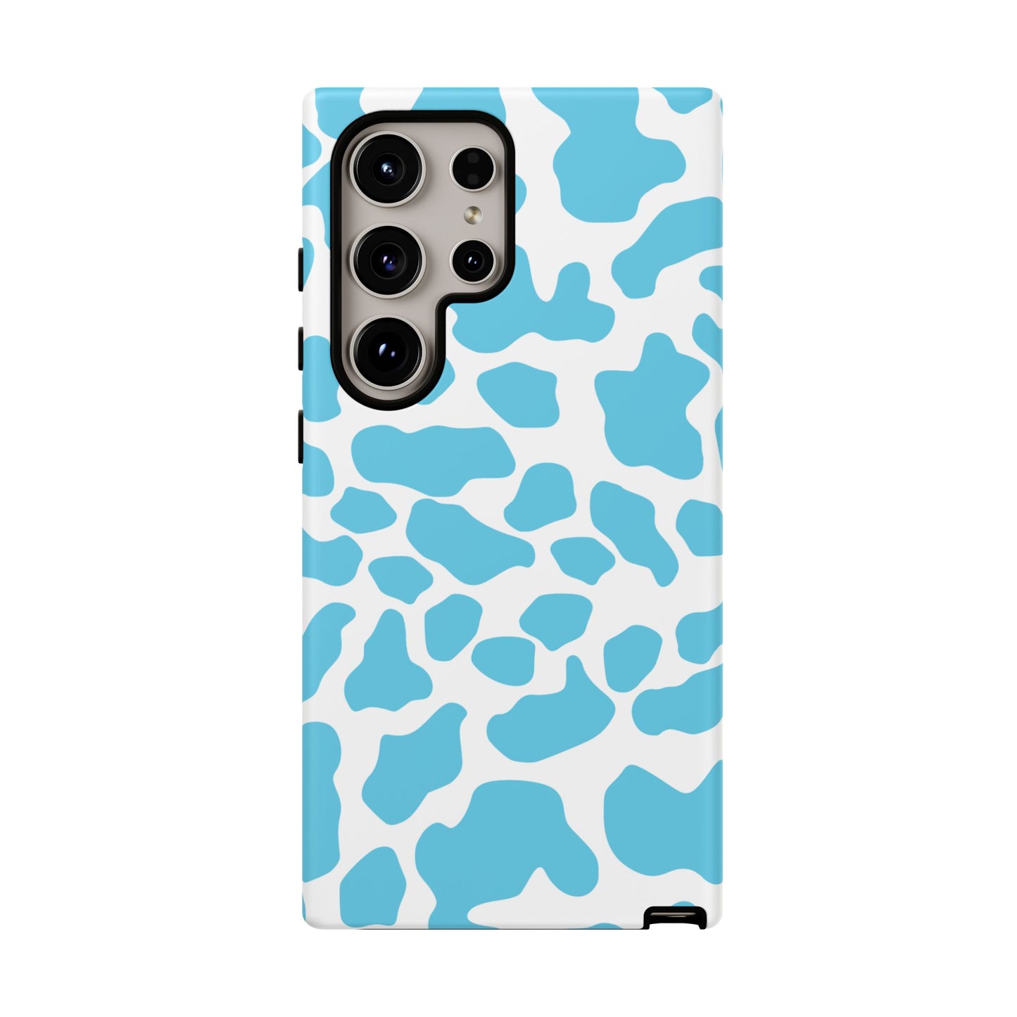 Blue White Cow Print Phone Case Cover