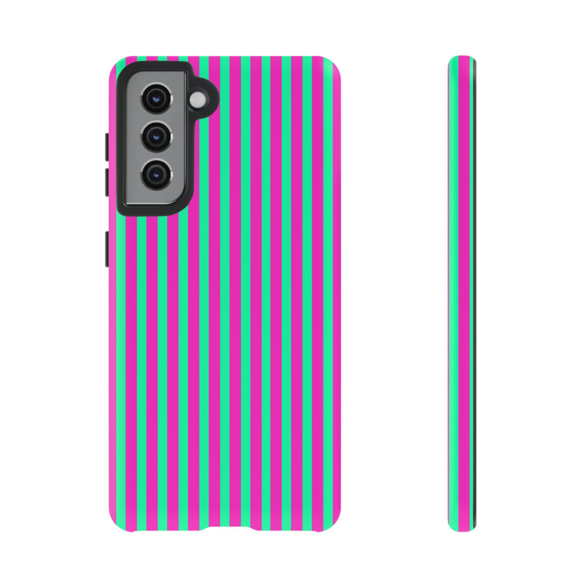 Green Pink Striped Phone Case Cover