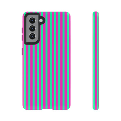 Green Pink Striped Phone Case Cover