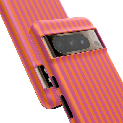 Orange Pink Striped Tough Phone Cases