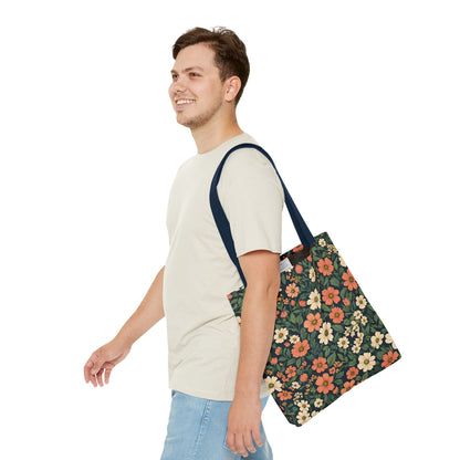 Tote Bag Floral Design Shopping Carry Travel Bag