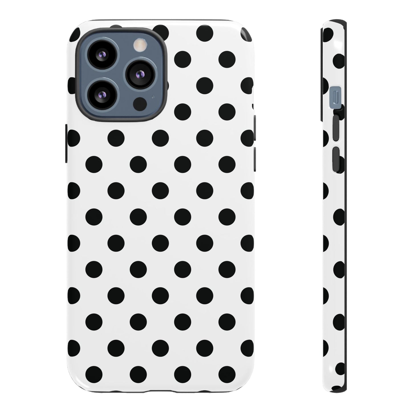 Black White Polka Dot Phone Case Cover  iPhone, Samsung Galaxy S25, Google Pixel 7
