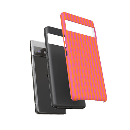 Orange Pink Striped Tough Phone Cases