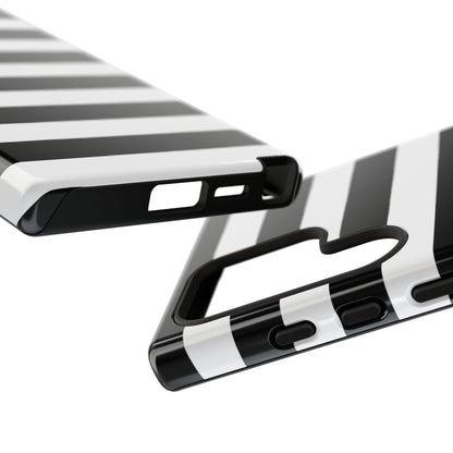 Black White Stripe  Phone Case for iPhone, Samsung S, Google Pixel Phones