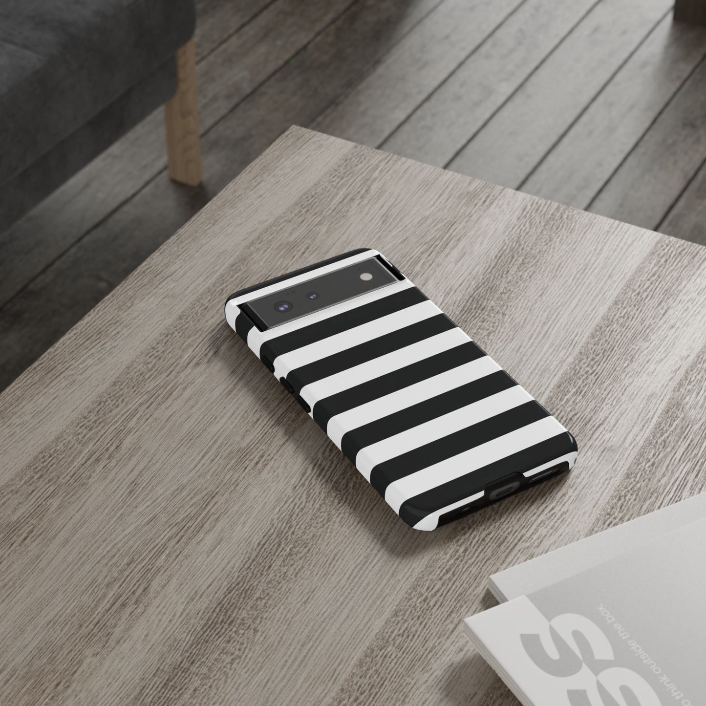 Black White Stripe  Phone Case for iPhone, Samsung S, Google Pixel Phones