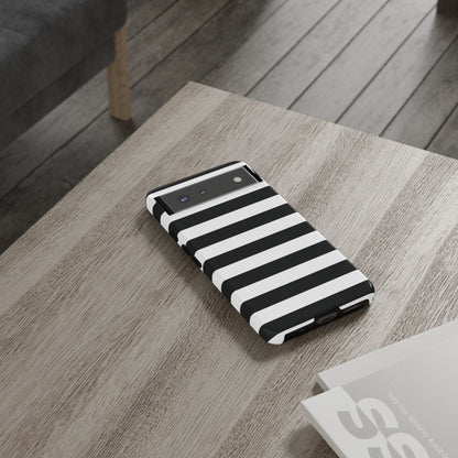 Black White Stripe  Phone Case for iPhone, Samsung S, Google Pixel Phones