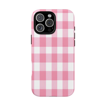 Pink Gingham Cute Phone Case Cover, for Fashion Lovers, Gift for Her, Stylish Tech Accessory, Perfect for Birthdays & Holidays