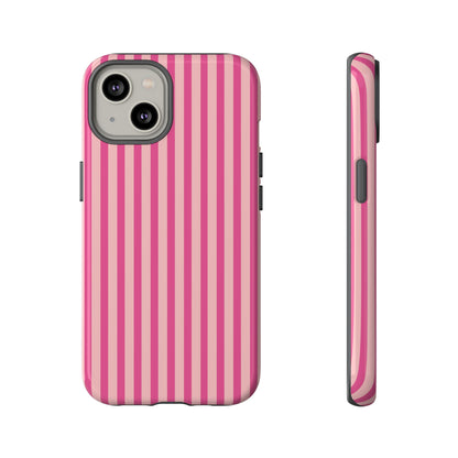 Pink Stripe Everyday Phone Case Cover, Protective Smartphone Cover, Trendy Accessories