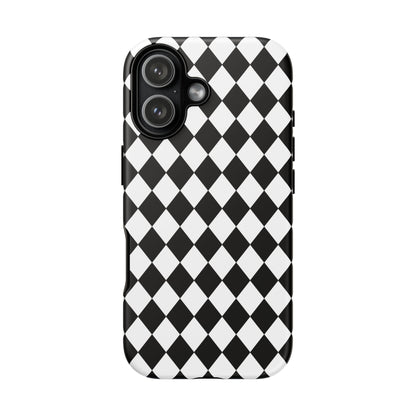 White and Black Dimond Tough phone Case Cover | iPhone | Google | Samsung