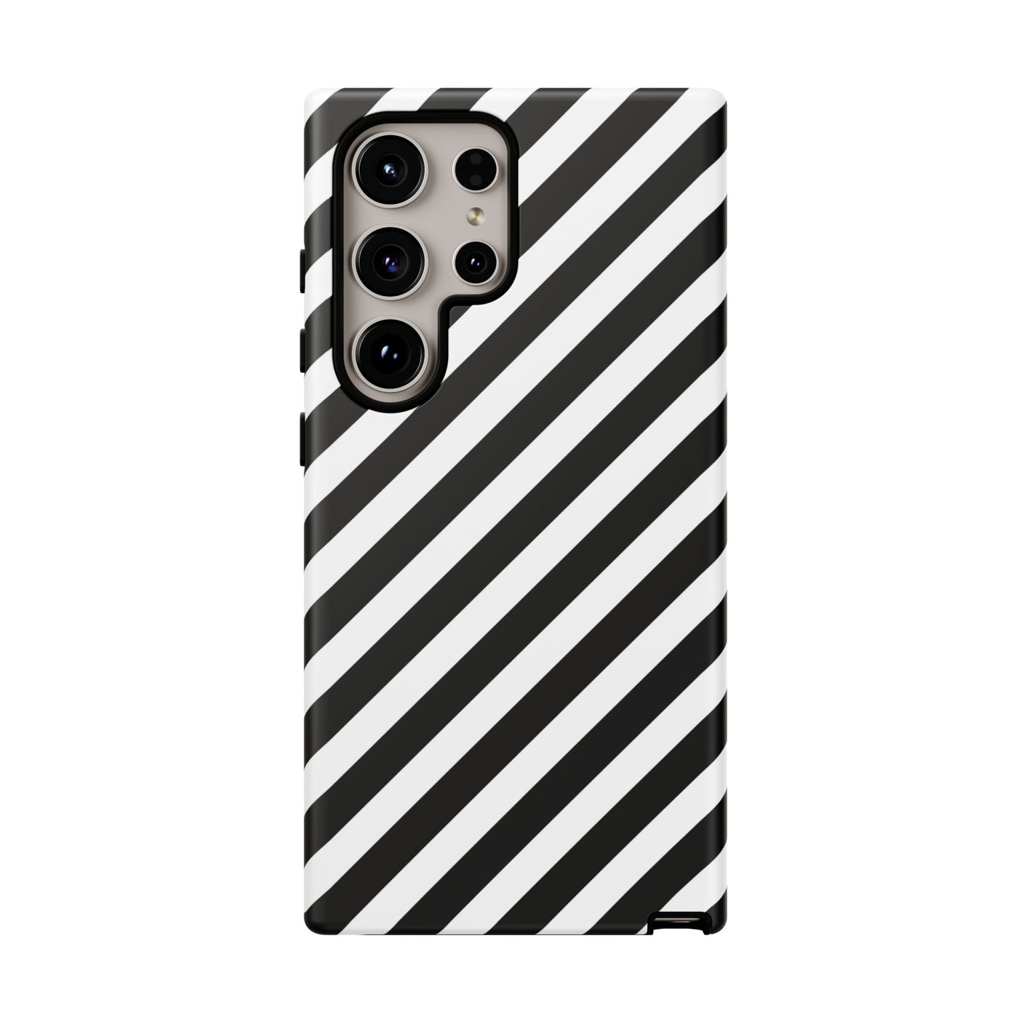 Black White Diagonal Phone Case Cover, Protective Sleek Cell Phone Case, Modern Smartphone, Stylish