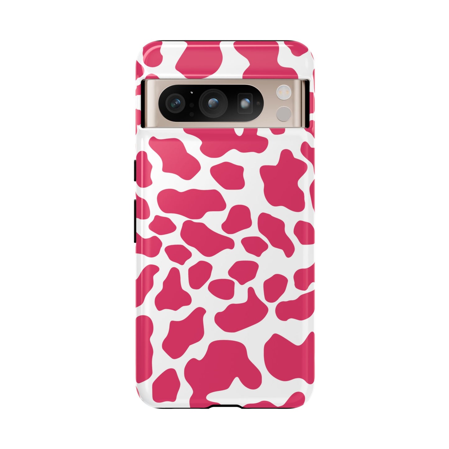 Pink Cow Print Phone Case Cover for iPhone, Samsung, Google smart phones