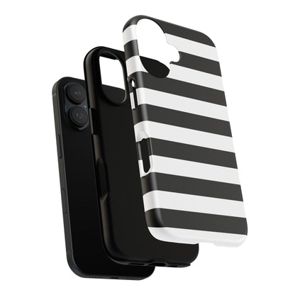 Black White Stripe  Phone Case for iPhone, Samsung S, Google Pixel Phones