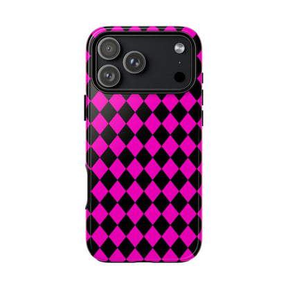 Pink Black Dimond Phone Case Cover iPhone | Google S24 | Samsung Pixel 7