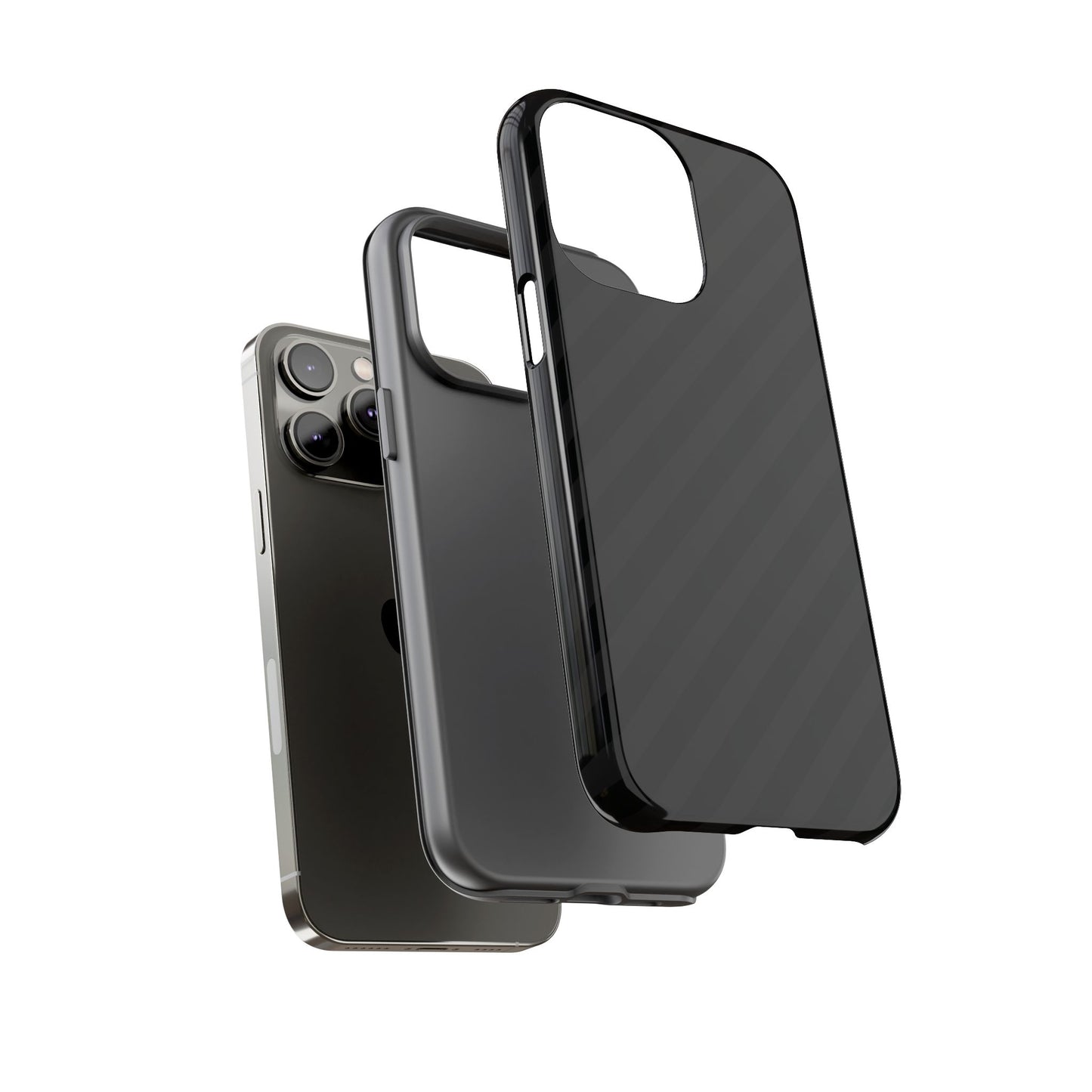 Phone Case, Black Diagonal Pattern Tough Gloss Finish Protective Cover, iPhone, Samsung, Google Pixel, Unique Geometric Design, Gift