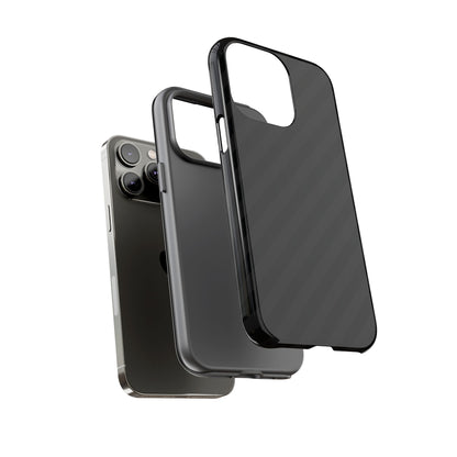 Phone Case, Black Diagonal Pattern Tough Gloss Finish Protective Cover, iPhone, Samsung, Google Pixel, Unique Geometric Design, Gift
