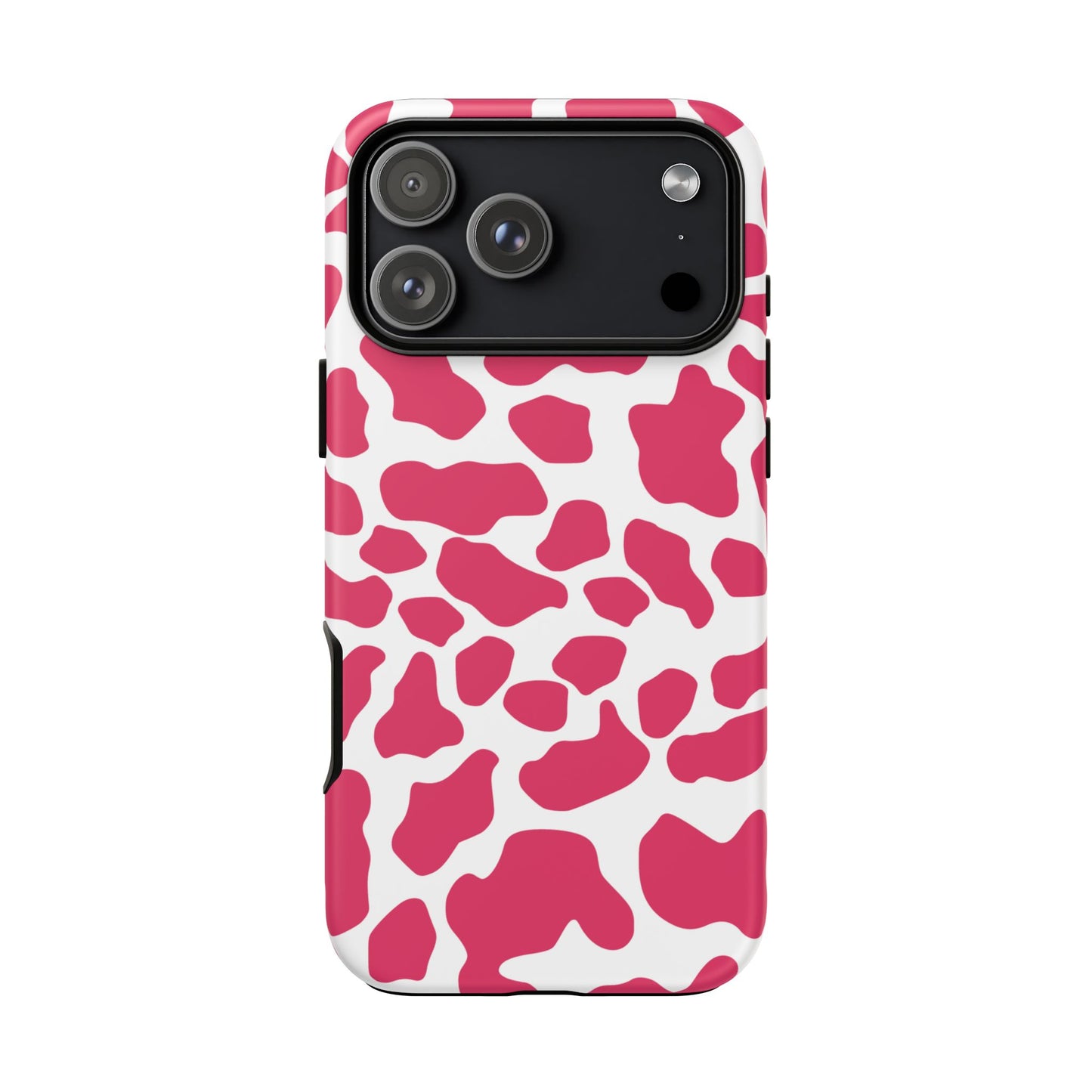 Pink Cow Print Phone Case Cover for iPhone, Samsung, Google smart phones