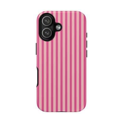 Pink Stripe Everyday Phone Case Cover, Protective Smartphone Cover, Trendy Accessories