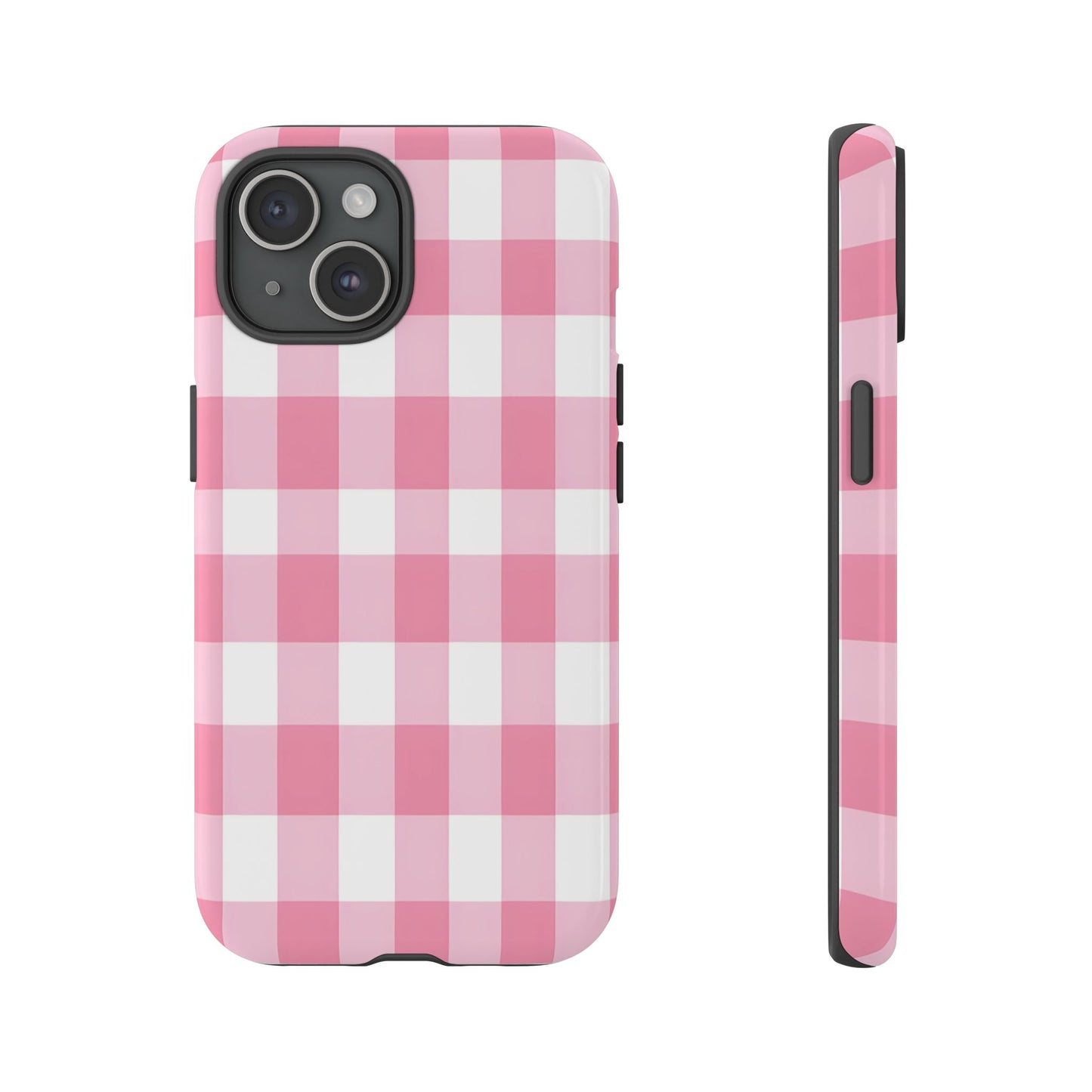 Pink Gingham Cute Phone Case Cover, for Fashion Lovers, Gift for Her, Stylish Tech Accessory, Perfect for Birthdays & Holidays