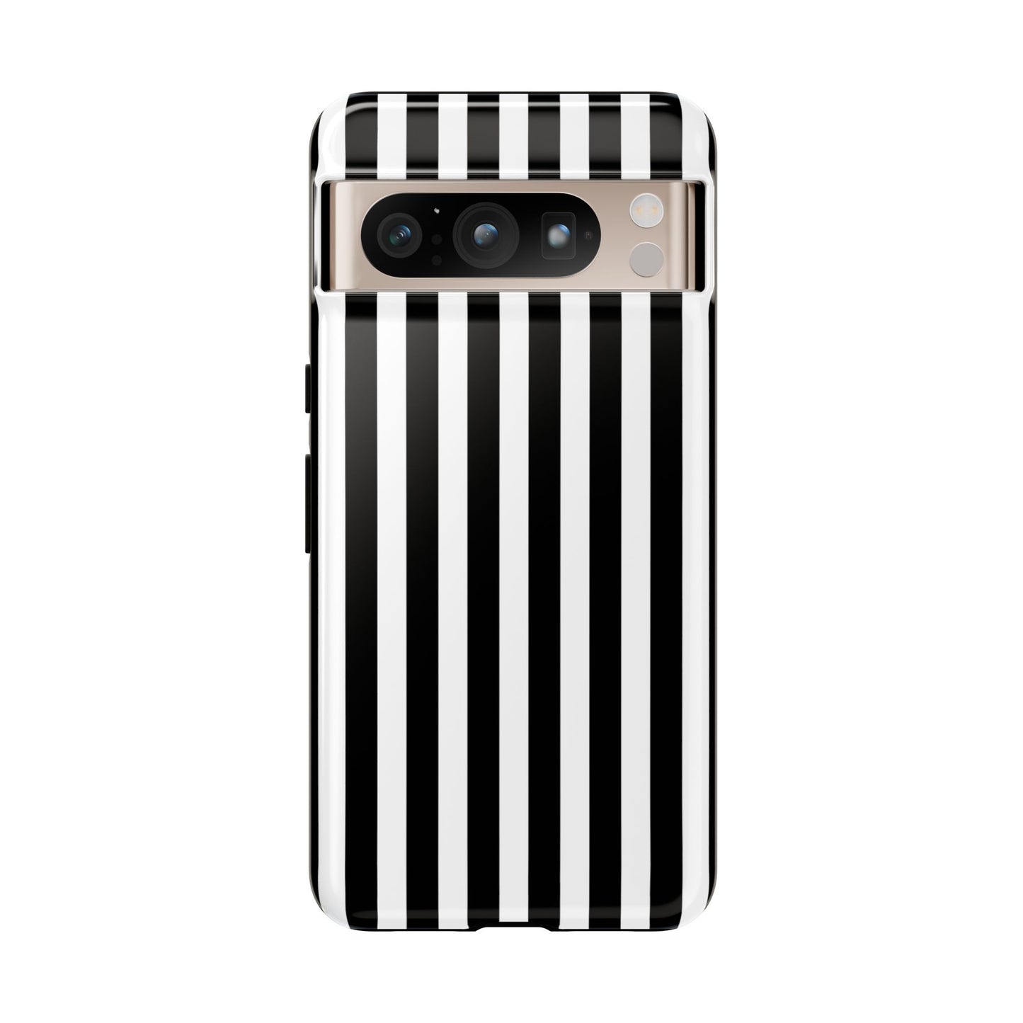 Black White Horizontal Stripe Phone Case Cover, iPhone, Samsung Galaxy S24, and Google Pixel Phones