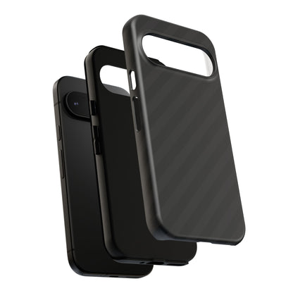 Phone Case, Black Diagonal Pattern Tough Gloss Finish Protective Cover, iPhone, Samsung, Google Pixel, Unique Geometric Design, Gift
