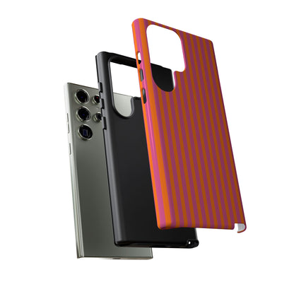 Orange Pink Striped Tough Phone Cases