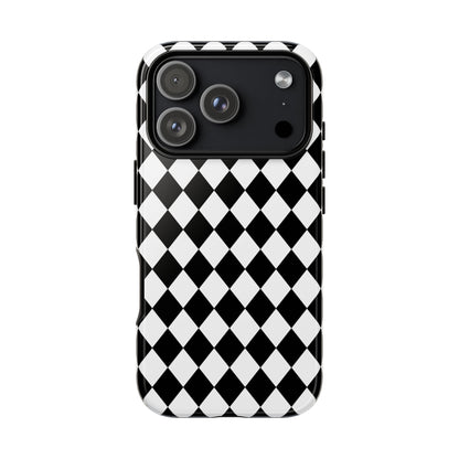 White and Black Dimond Tough phone Case Cover | iPhone | Google | Samsung