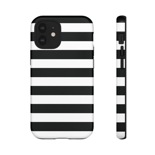 Black White Stripe  Phone Case for iPhone, Samsung S, Google Pixel Phones