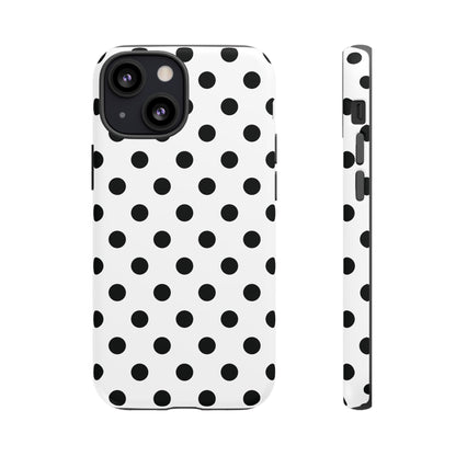 Black White Polka Dot Phone Case Cover  iPhone, Samsung Galaxy S25, Google Pixel 7
