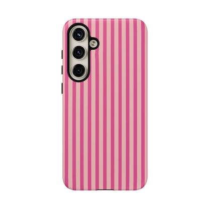 Pink Stripe Everyday Phone Case Cover, Protective Smartphone Cover, Trendy Accessories