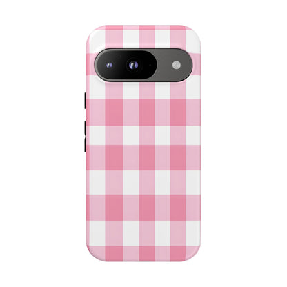 Pink Gingham Cute Phone Case Cover, for Fashion Lovers, Gift for Her, Stylish Tech Accessory, Perfect for Birthdays & Holidays