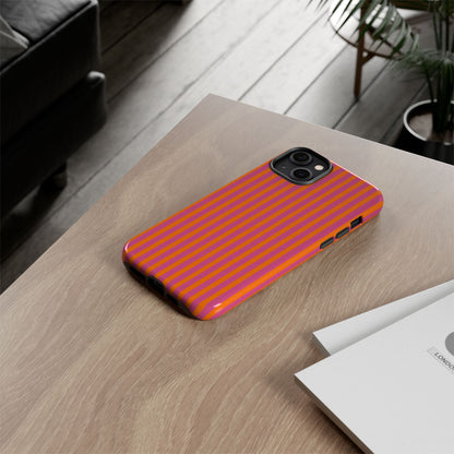 Orange Pink Striped Tough Phone Cases