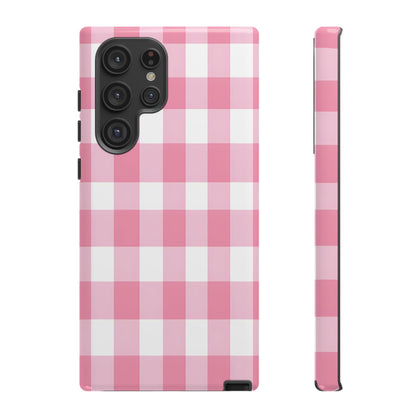 Pink Gingham Cute Phone Case Cover, for Fashion Lovers, Gift for Her, Stylish Tech Accessory, Perfect for Birthdays & Holidays