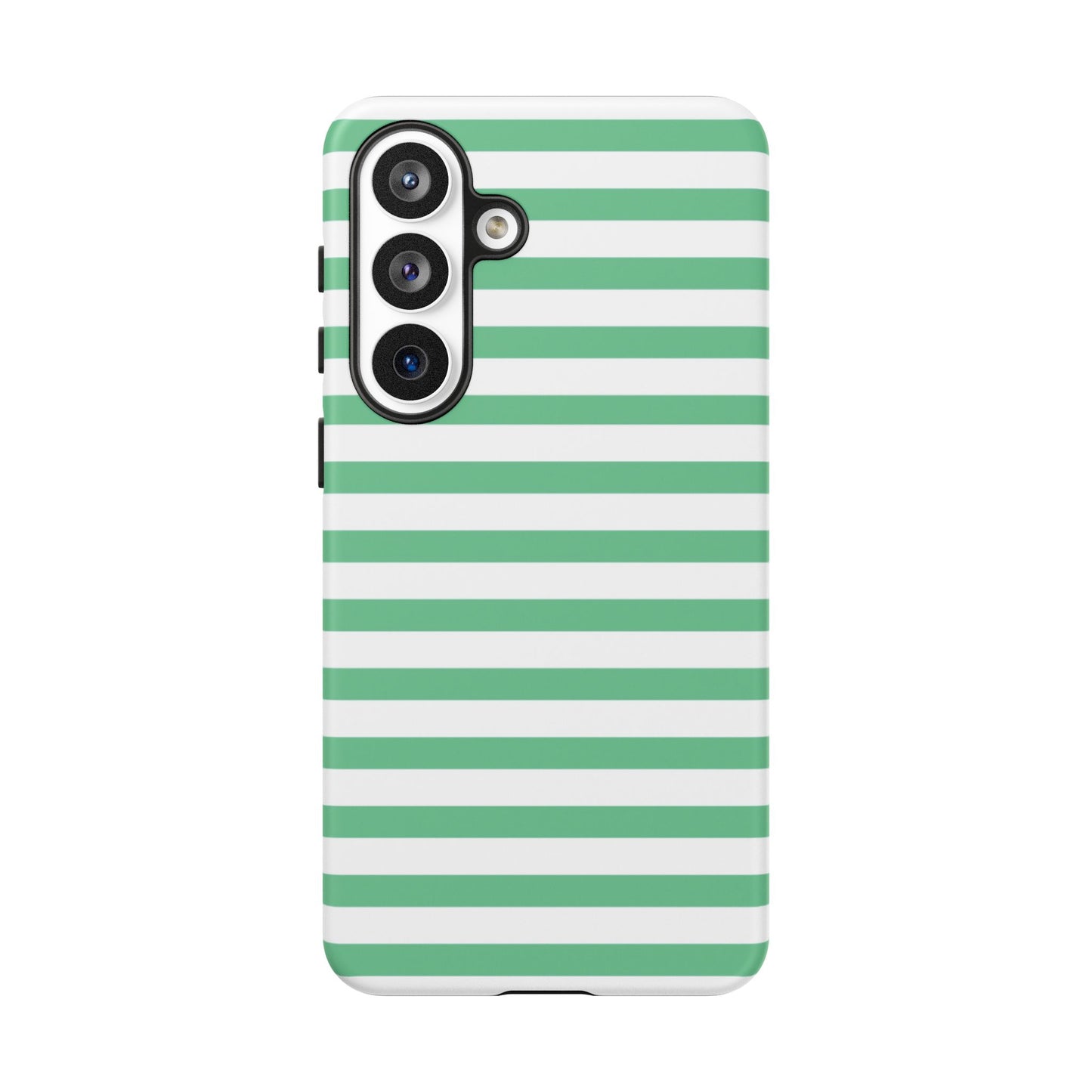 Mint Green Striped Phone Case | Horizontal Candy Stripe iPhone Cover