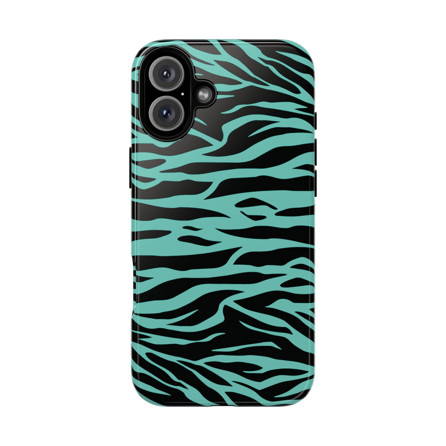 Cute Green Wild Tiger Print Pattern Phone Case for iPhone Galaxy S models and google pixel phones