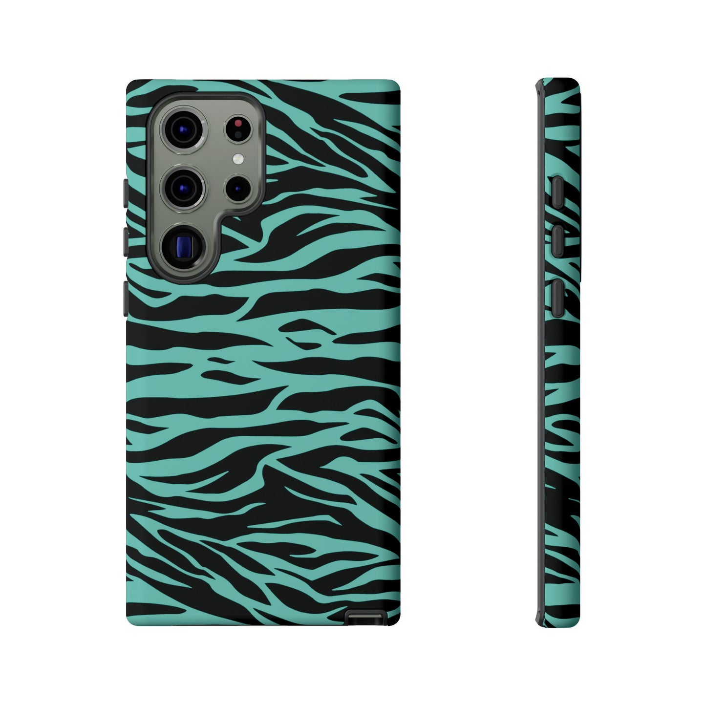 Cute Green Wild Tiger Print Pattern Phone Case for iPhone Galaxy S models and google pixel phones