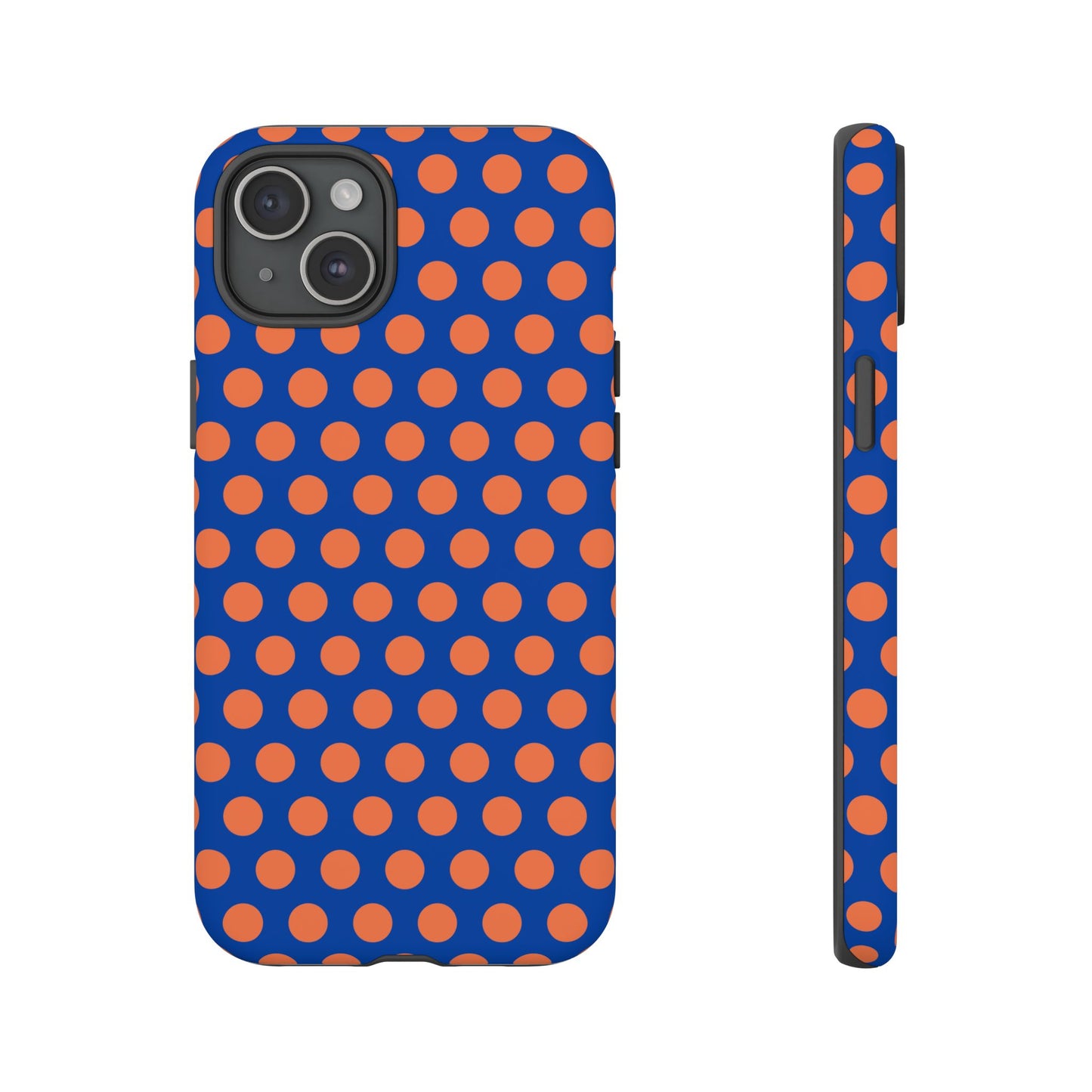 Blue & Coral Polka Dot Phone Case for iPhone, Samsung S, Google Pixel Phones