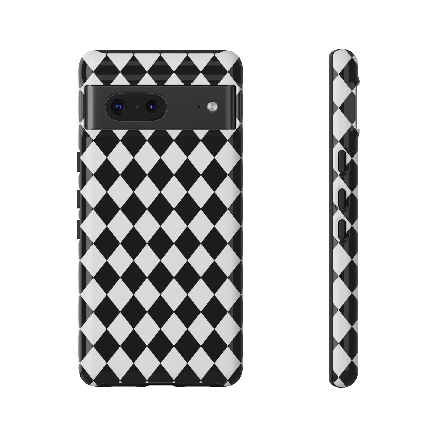 White and Black Dimond Tough phone Case Cover | iPhone | Google | Samsung