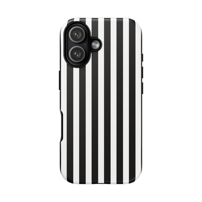 Black White Horizontal Stripe Phone Case Cover, iPhone, Samsung Galaxy S24, and Google Pixel Phones