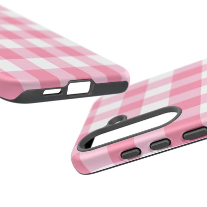 Pink Gingham Cute Phone Case Cover, for Fashion Lovers, Gift for Her, Stylish Tech Accessory, Perfect for Birthdays & Holidays
