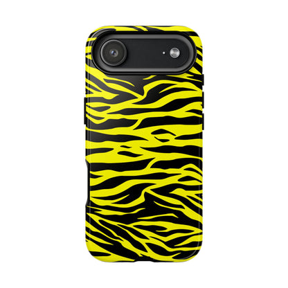 Yellow Wild Tiger Print Pattern Phone Case Cover