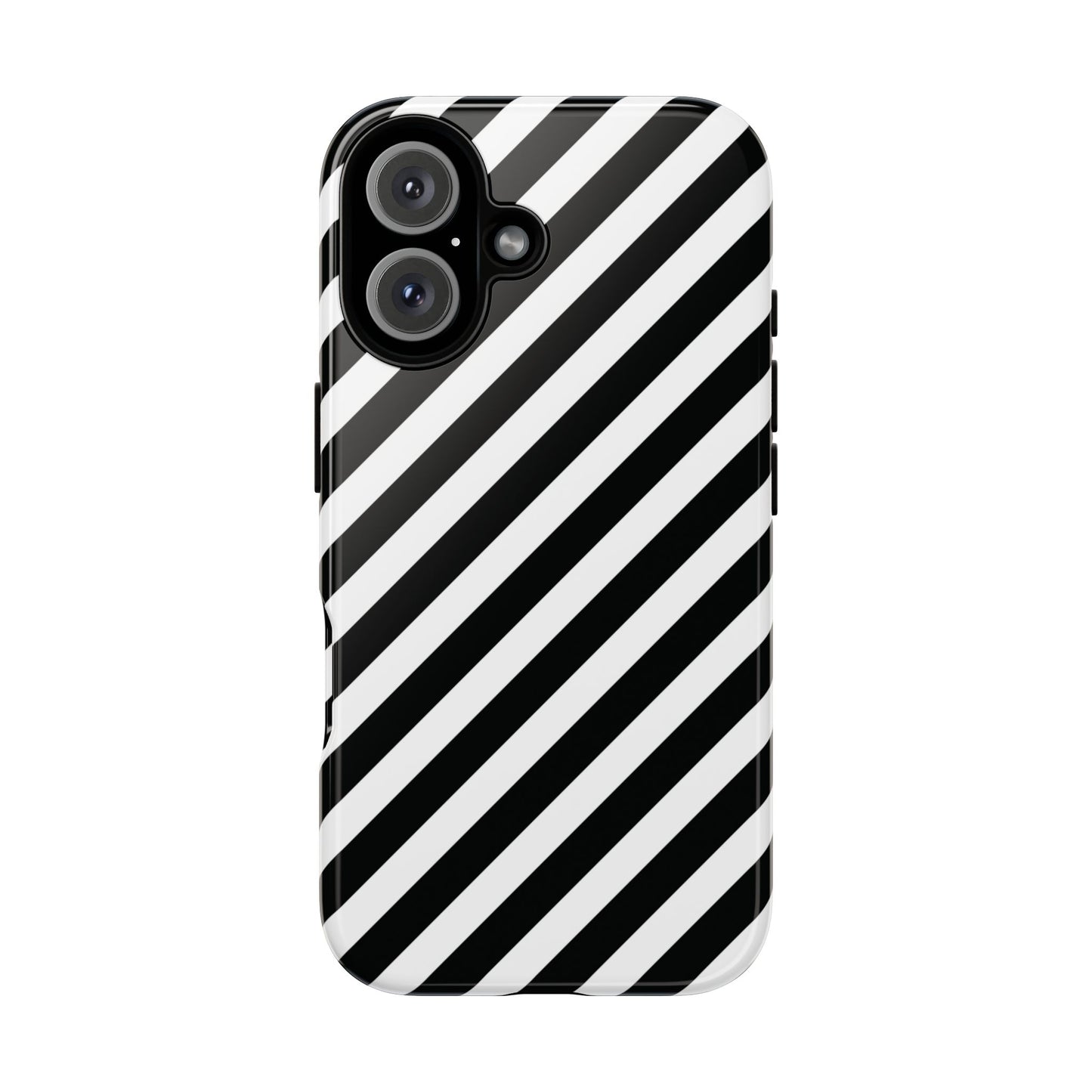 Black White Diagonal Phone Case Cover, Protective Sleek Cell Phone Case, Modern Smartphone, Stylish