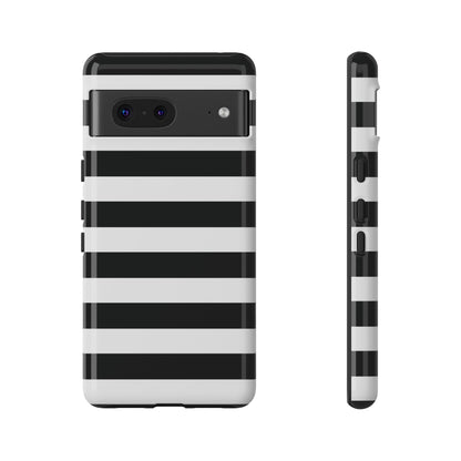 Black White Stripe  Phone Case for iPhone, Samsung S, Google Pixel Phones