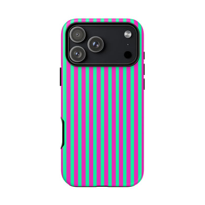Green Pink Striped Phone Case Cover