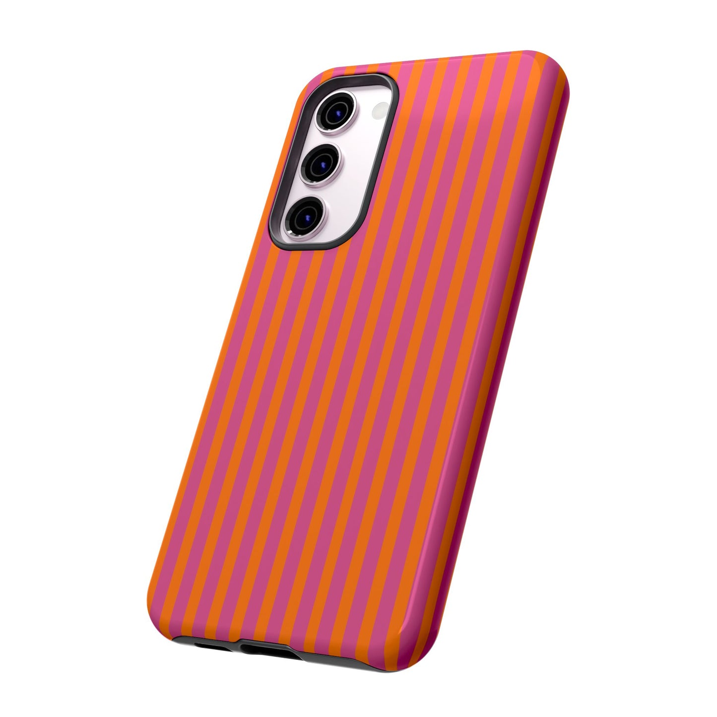 Orange Pink Striped Tough Phone Cases